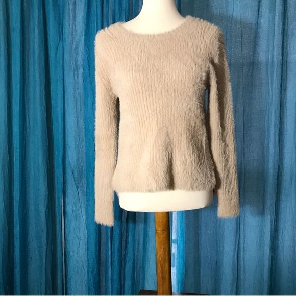 Banana Republic Tan Fuzzy Sweater Top Size Small - Picture 1 of 8
